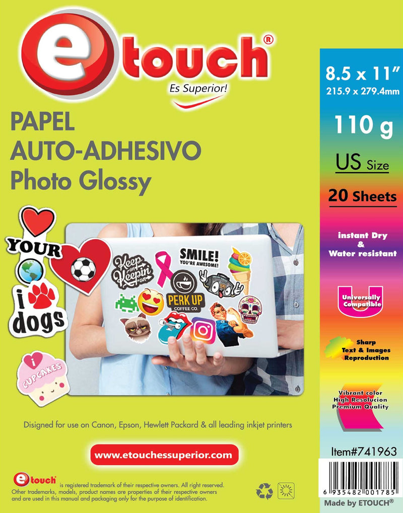 PAPEL STICKER CARTA, 110GRS. ETOUCH