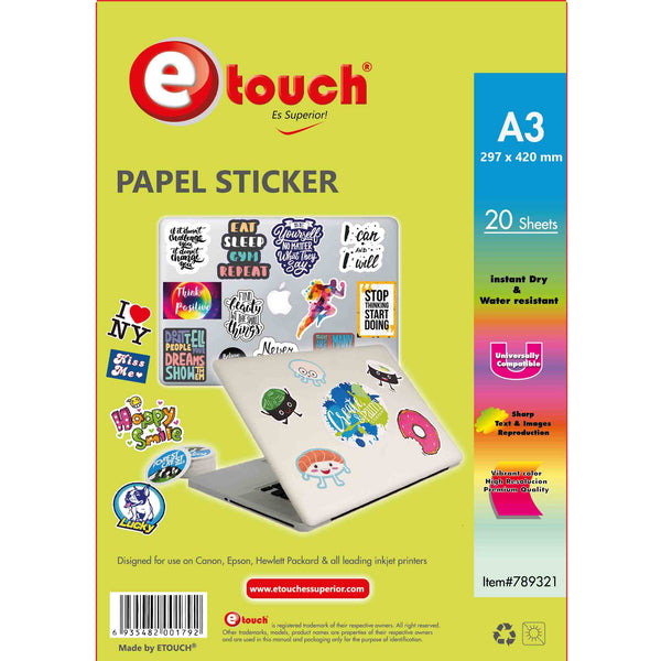 PAPEL STICKER A3 ETOUCH